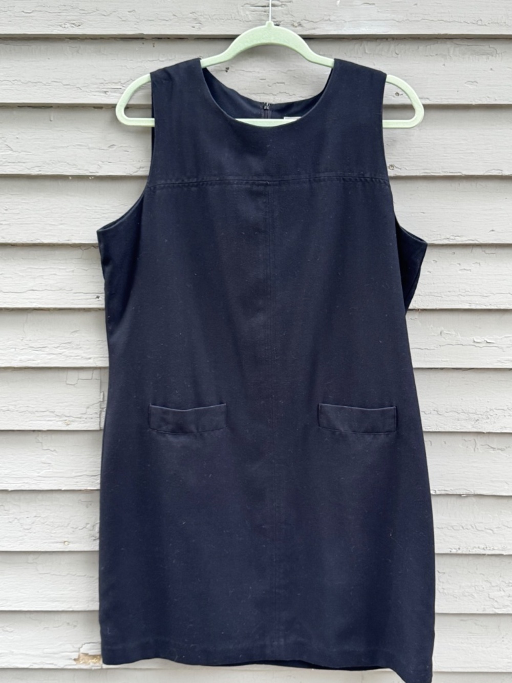 VINTAGE 90s Gap Premium Women Black Sleeveless Shift Dress SZ XL